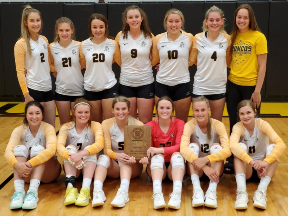 MNAC Volleyball Champions, back l-r: Whitney Jennings, Erika Massey, Izabella Brown, Jordyn McDowell, Taylor Svoboda, Alli Loughran, Shelby Welsh. Front: Michelle Brown, Kylie Licking, Hanna Marshall, Lindey Coble, Brooke McCully, Samantha Moore. Mike Kvanvig