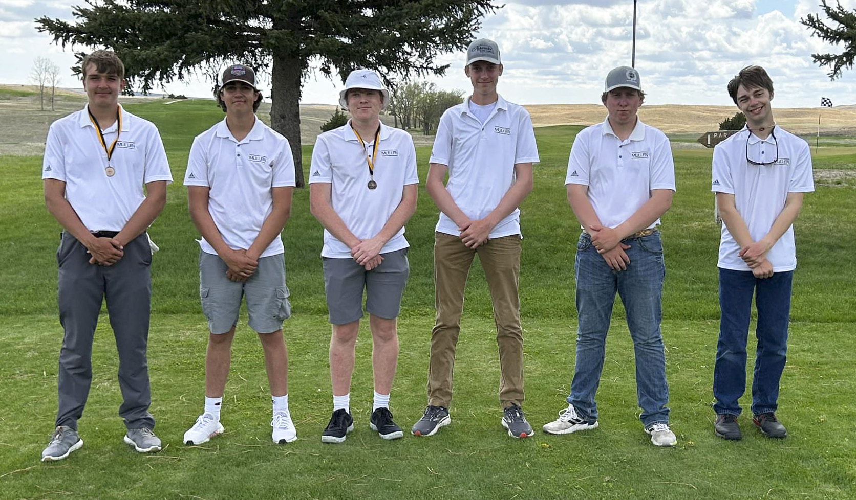 The Mullen boys golf team at the Mullen Invite last week, l-r: Jacob Walker, Jarren Forsen, Ethan Hardin, Kaleb Moore, Corbin Kissire, Jacob Wingebach. Mary Jo Walker