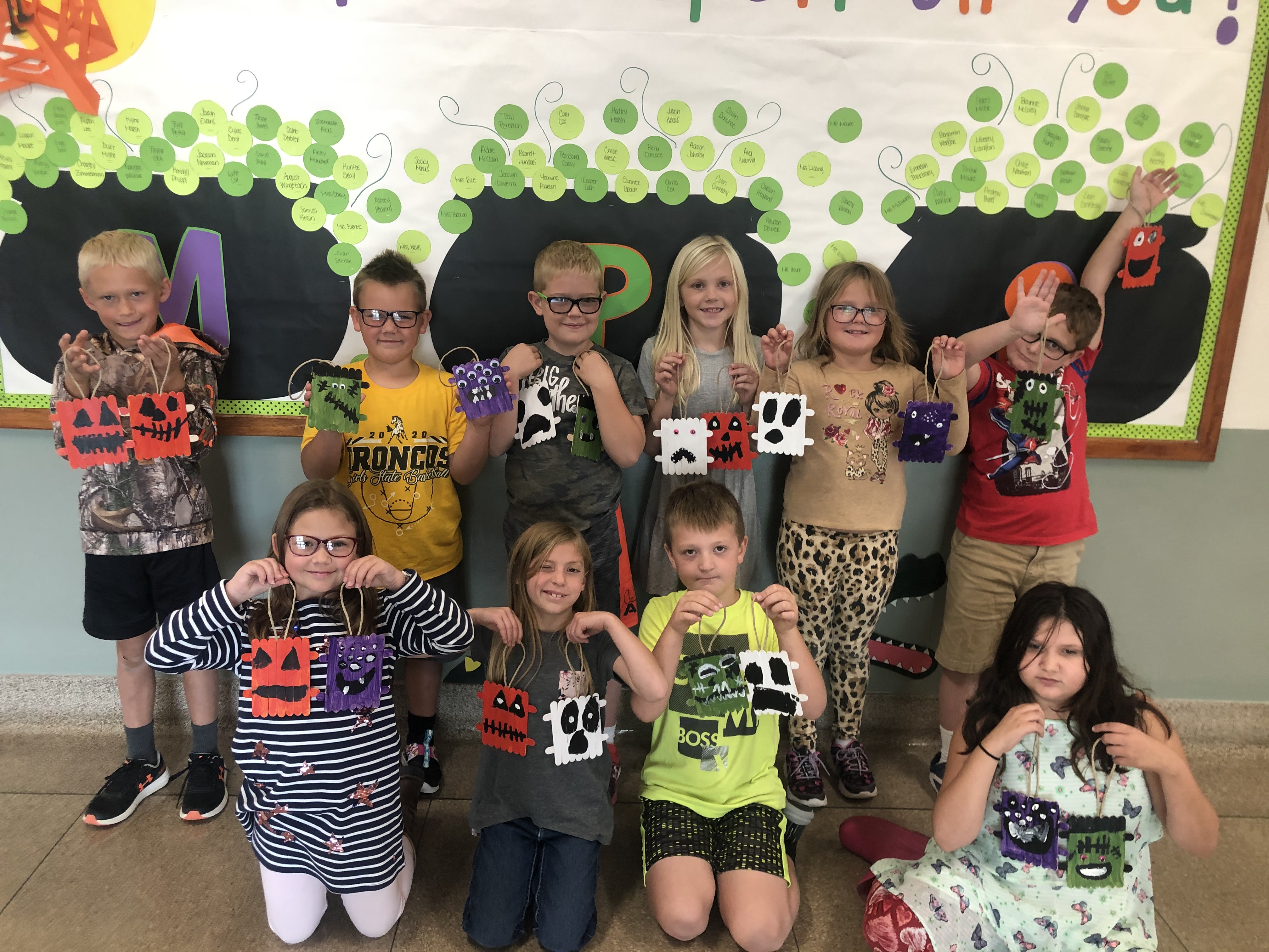 The second graders are pictured, back l-r: Teal Peterson, Carson Hegland, Collin Donohoe, Hadley Marsh,