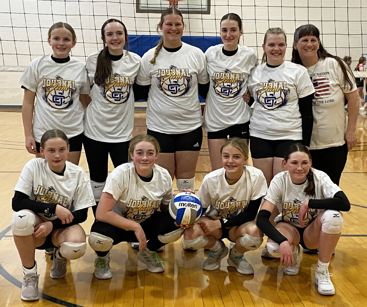 Back, l-r: Whytlea Cooley (Stapleton), Emma Ray (Thedford), Kaley Rasmusen (Thedford), Abigail Gracey, Maci Walz, Coach Barb McIntosh. Front: Paisley Ray (Thedford), Kassidy Cheever, Kaisley Phipps, Breckyn Burney. Not pictured: student managers Bronx Burney, Grady Phipps, Kendall Phipps (also a player at Centura Tourney), Ava Walz and Ella Walz. courtesy photo