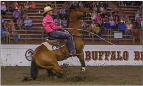 Katie Dent, Mullen, Neb., is excited that breakaway roping has opened more doors for cowgirls to compete professionally. Don Christner