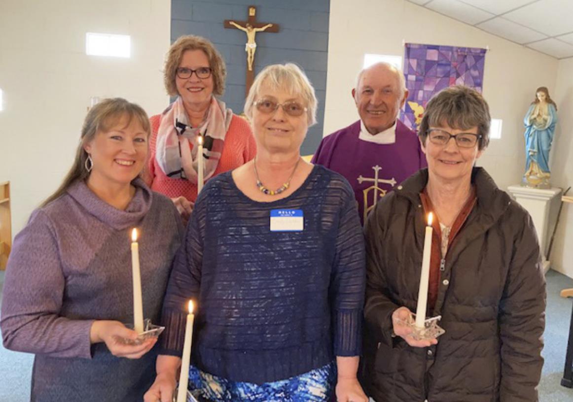 Pictured back, l-r: Sandy Eggert, Rev. Lou Nollette. Front: Justina Benscoter, Cindy Dunbar, Marie Young. courtesy photo