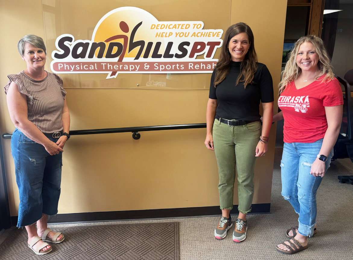 Sandhills Physical Therapy’s Mullen office staff is pictured l-r: Nikki Gracey - physical therapist, Meg Seeley - physical therapist assistant and Lacie Hanks - front desk/tech. Gerri Peterson
