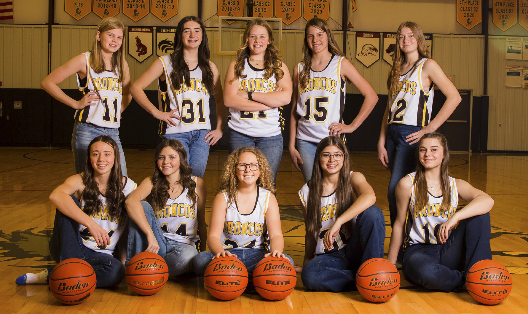The Mullen Junior High girls basketball team ended their regular season last week, going 4-2. They were coached by Sammy Walker. Pictured back l-r: Chloe Newman, Jenna Donohoe, Emerson Thorberg, Brynne McCully, Lola Wingebach. Front: Harper Andersen, Kalli Licking, Riley Hegland, Ella Rice, Georgia Wingebach. Not pictured: Ady Hampton, Hope Miller. Megan Andersen