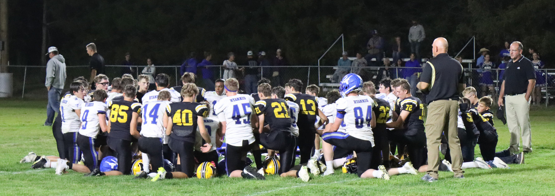Win or lose, rivals or not, Homecoming or not, the Broncos and Longhorns gathered in the middle of the field following Friday night’s game for a prayer. Gerri Peterson