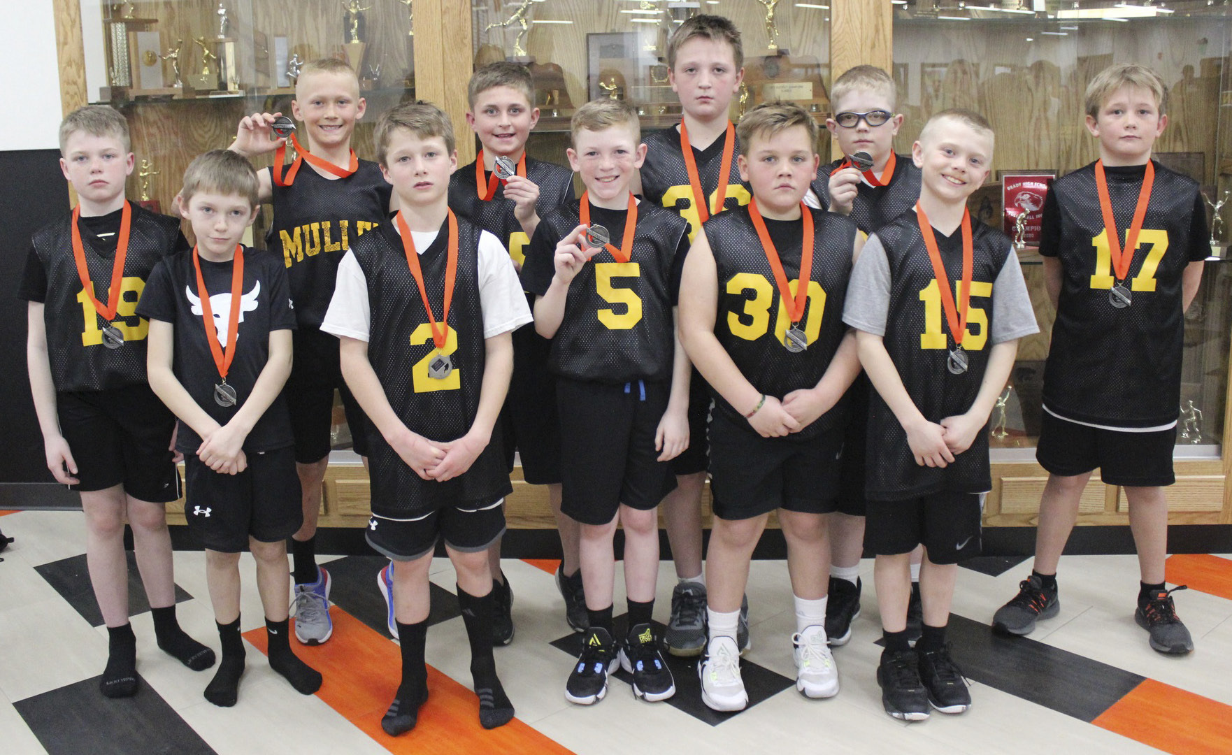 The Mullen 3rd/4th grade boys basketball team placed 2nd in their division of the Maxwell tournament on Saturday, Feb. 4, going 2-1. Pictured back, l-r: Jackson Newman, Teal Peterson, Bronx Burney, Hayden Deibler, Collin Donohoe, Caleb Deibler. Front: Kyler Marsh, Cylas Dent, Duke Miller, Carson Hegland, Weston Ourada. Gerri Peterson