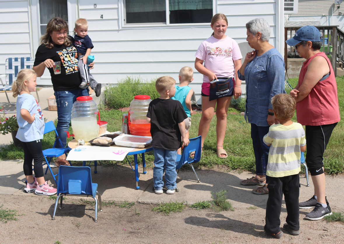 Sisters Bridget Barron and Catherine Sullivan stopped by the Lots of Love Day Care lemonade stand during fair week, where the offerings were not only traditional lemonade, but strawberry lemonade and baked goods as well. Gerri Peterson