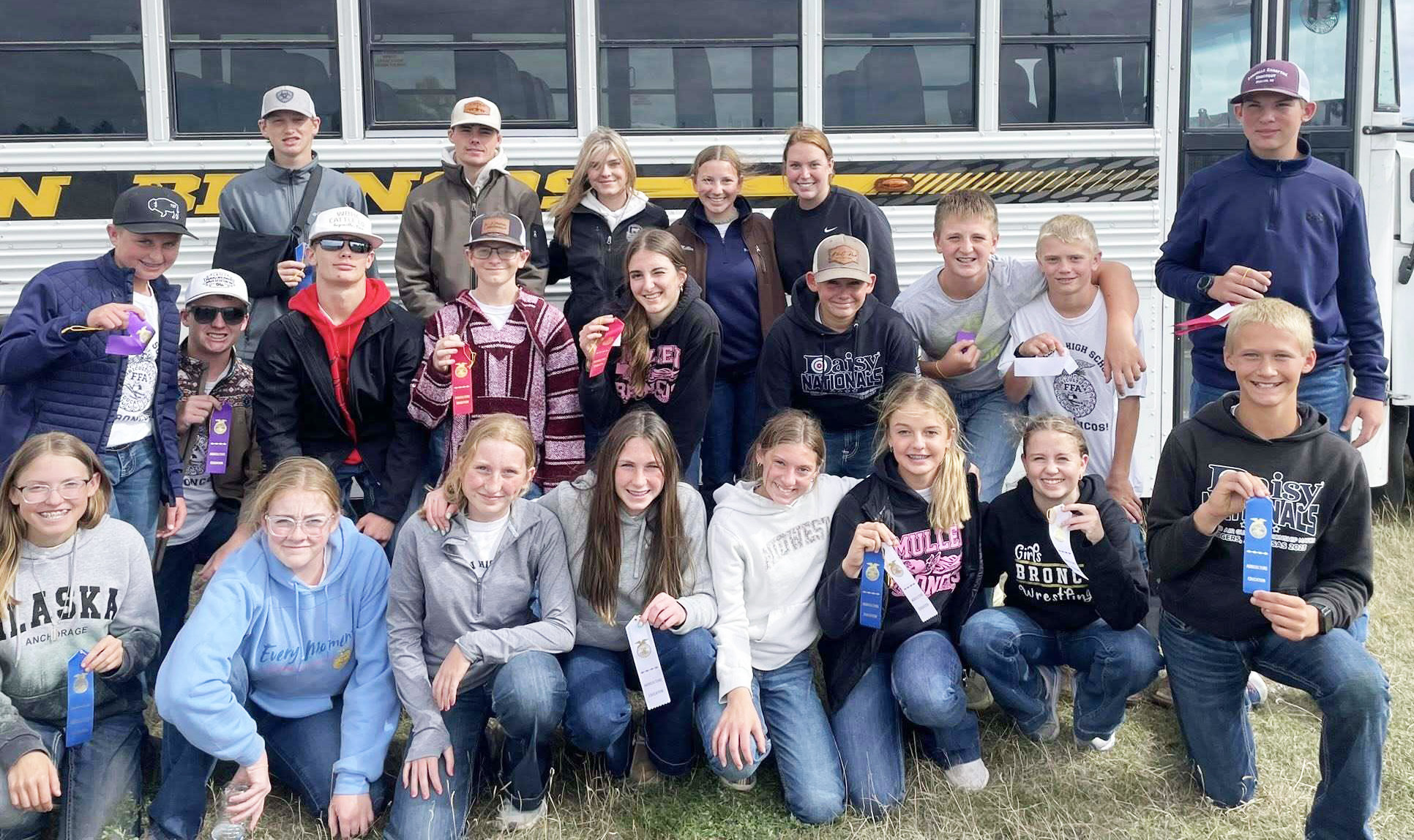 FFA livestock judging competitors, back l-r: Jackson Vinton, Cian Connealy, Georgia Wingebach, Hope Miller, Morgan Hassett. Middle: Bronx Burney, Hayden Morrison, Cody Walker, Oakes Miller, Abby Gracey, Colin Connealy, Hayden Deibler, Weston Ourada, Cort Cox. Front: Chloe Wiese, Kassidy Cheever, Kendall Vinton, Breckyn Burney, Olivia Cox, Kaisley Phipps, Audrabell Werth, Teal Peterson. Kelsey Phillips