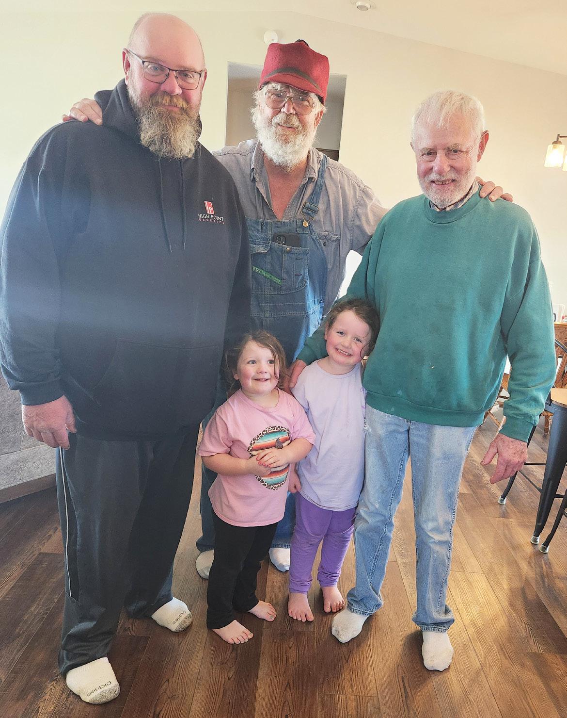 L-r: David, John, Ruby and Libby Kraye with Dr. Jerry Thompson in March. courtesy photos