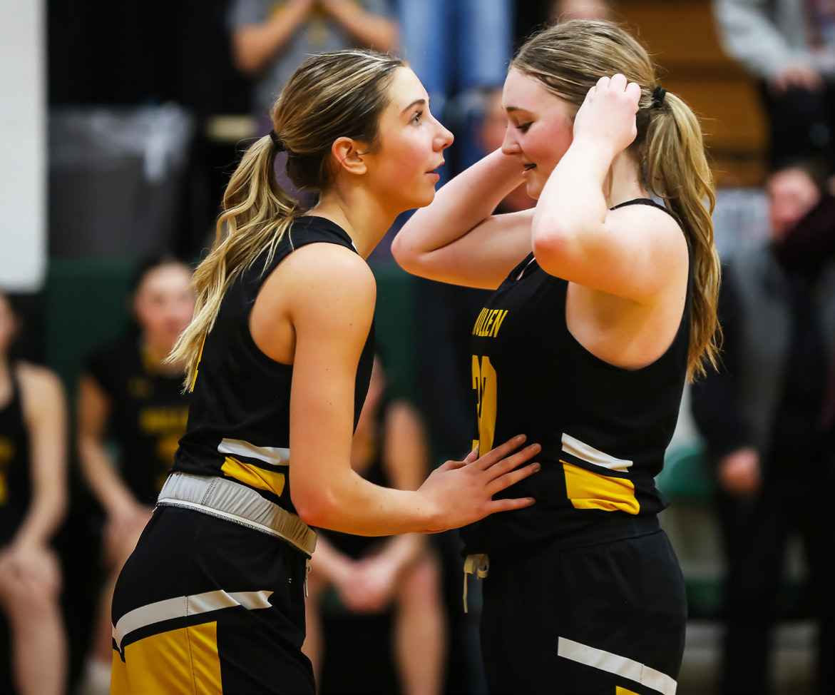 Senior Peyton Paxton’s advice to junior Hayley Donohoe before she shot free throws to take the game into overtime Tuesday at Thedford was: “lock in and pretend that it’s just another free throw!” Megan Andersen