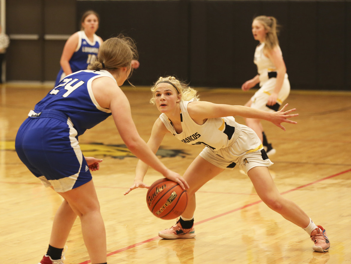 Tierston Moore plays defense against Hyannis last week. Megan Andersen