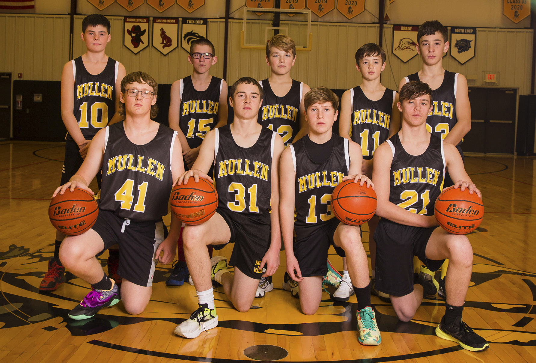 The Mullen Junior High boys basketball team ended their regular season last week, going 2-4. They were coached by Dan Young. Pictured back l-r: Cian Connealy, Curtis Wiese, Colby Kessler, Ben Werner, Hunter Brown. Front: Daniel Wright, Jason Kraus, Brandon Hardin, Cooper Walker. Megan Andersen