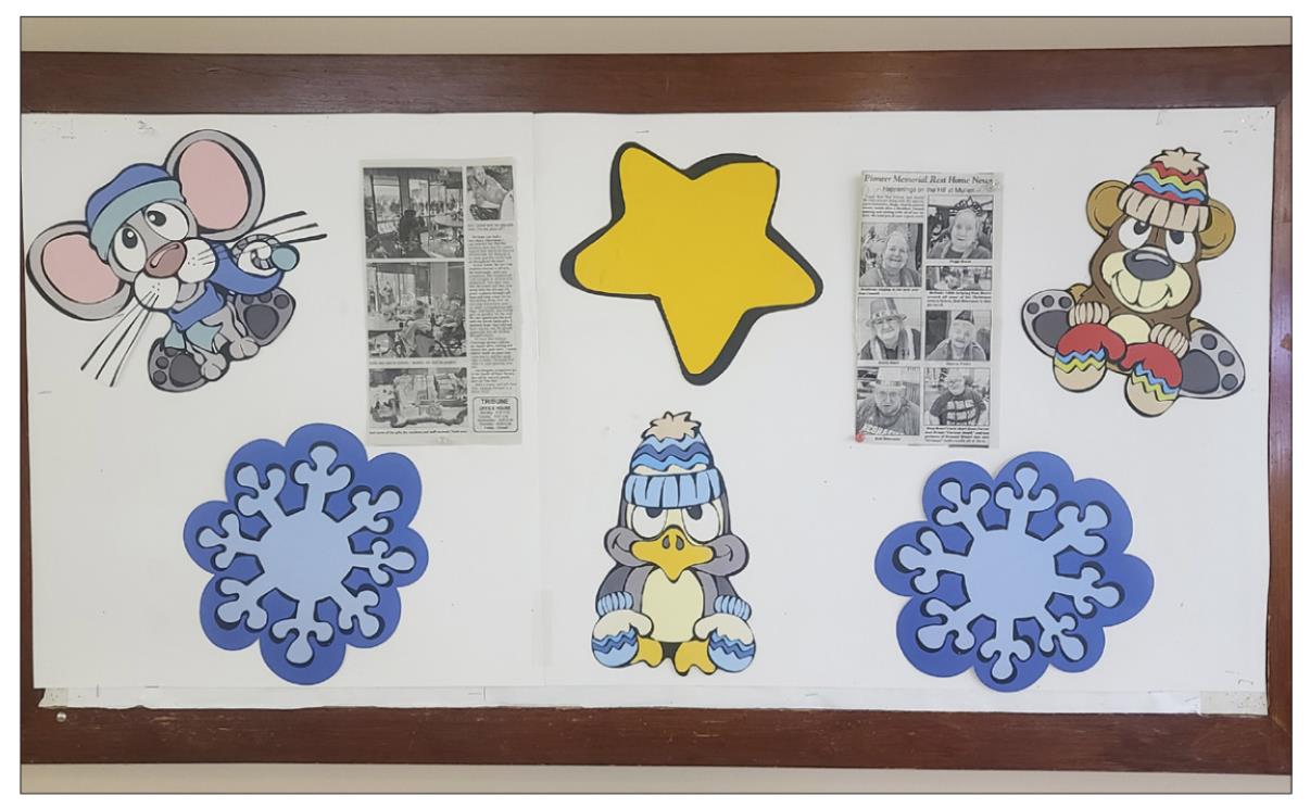 Our current bulletin boards are full of cute critters.