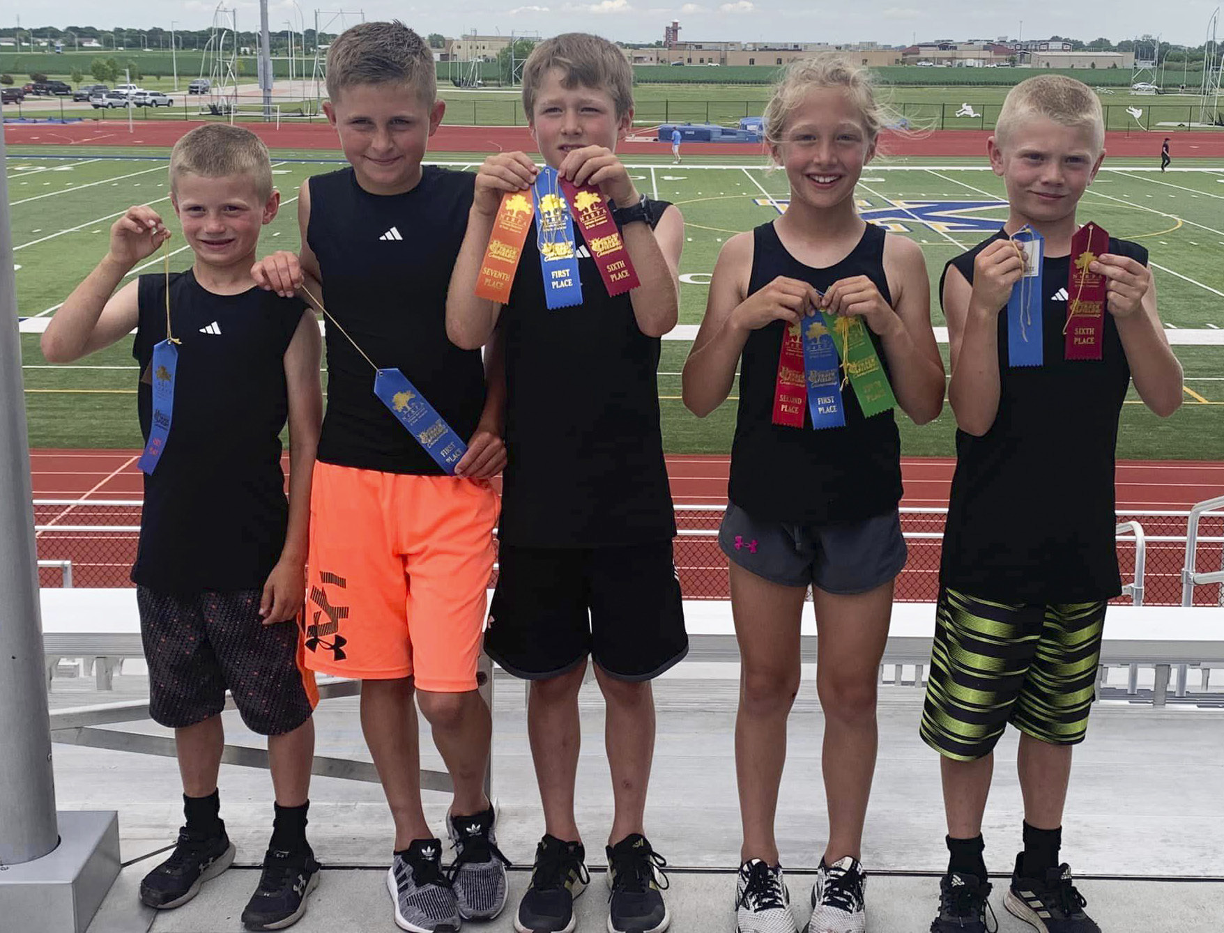 L-r: Ryden Ourada, Bronx Burney, Cylas Dent, Emri Dent, Weston Ourada. courtesy photos