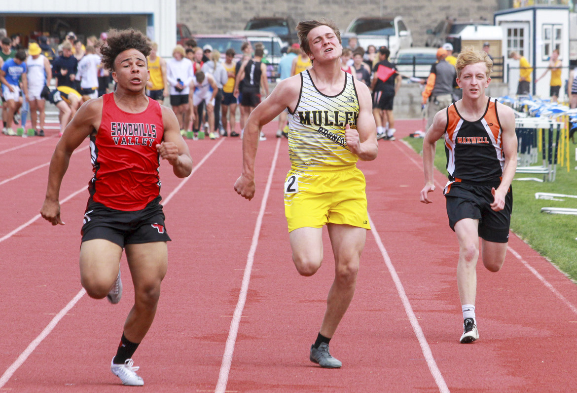 Tate Kvanvig in the 100 prelims at Districts last week in Paxton. Carolee Brown