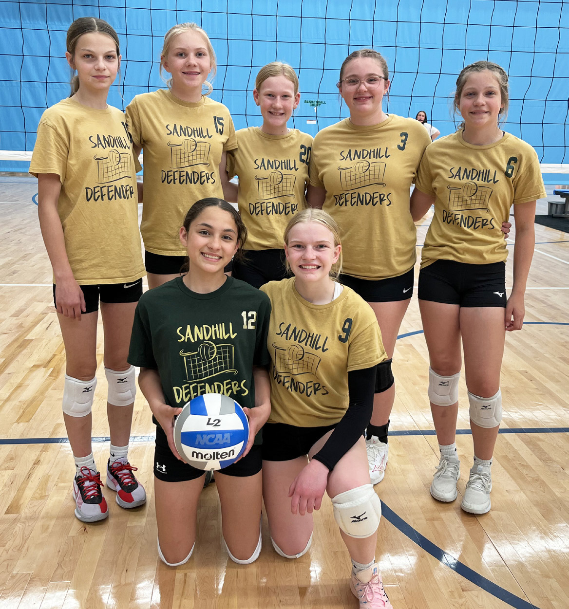 Sandhill Defenders in Kearney, back l-r: Taylor Shaw (Merna), Hadley Marsh, Kayzie Pelster (Merna), Harley Berghorst (Merna), Karsyn Shaw (Merna). Front: Luciana Gonzalez, Ava Walz. Barb McIntosh