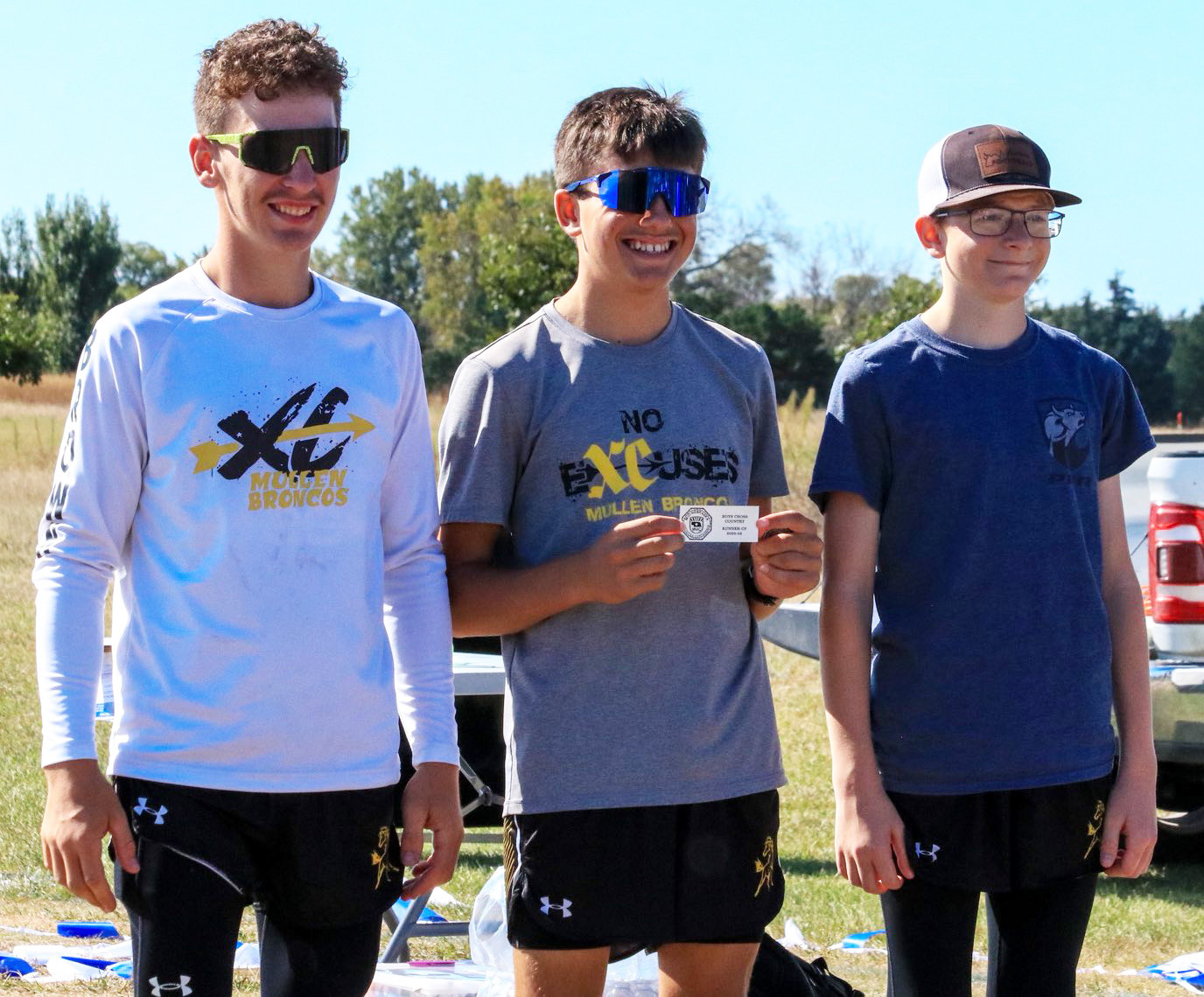 MNAC boys team runners-up, l-r: Hunter Brown, Braylon Kuncl, Oakes Miller. Carolee Brown Photography