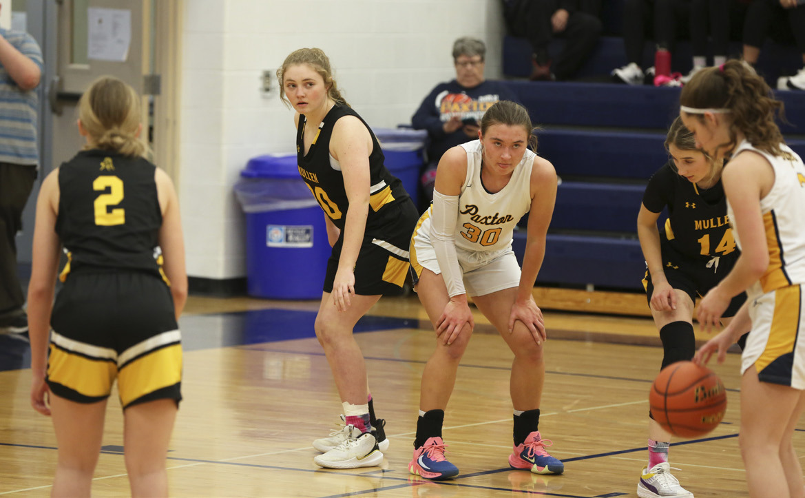 Hayley Donohoe waits for a free throw to go up against Paxton. Megan Andersen