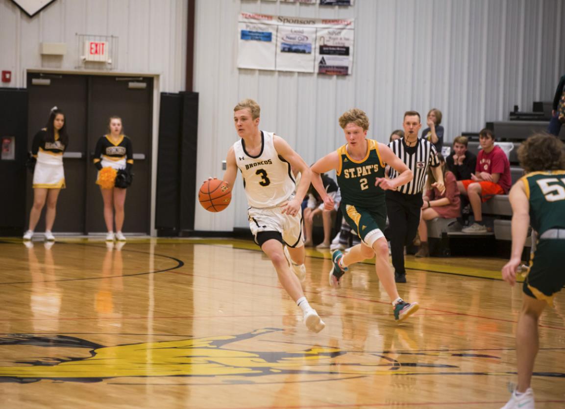 Clayton Moore in boys basketball action last week against North Platte St. Patrick’s. Megan Andersen