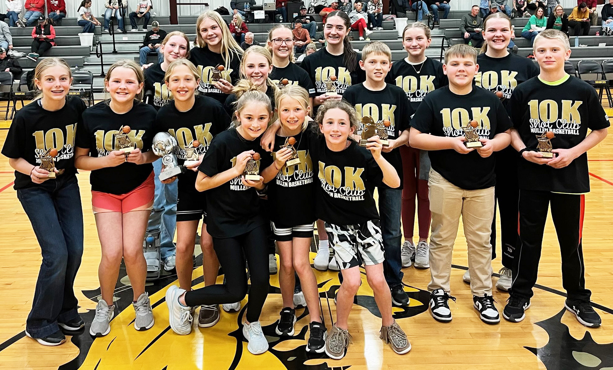 10K Shot Club, back l-r: Kendall Vinton, Hadley Marsh, Riley Hegland, Jenna Donohoe, Parker Vinton, Maci Walz. Middle: Kendall Phipps, Ella Walz, Emri Dent, Avery Vinton, Kyler Marsh, Carson Hegland, Weston Ourada. Front: Avery Vinton, Fallon Lee, Dailie Dent. Not pictured: Ava Walz. courtesy photos
