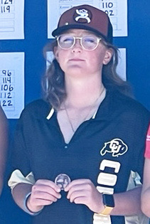 Corynn Corbin with her 8th place medal in Alliance. Ron Taylor