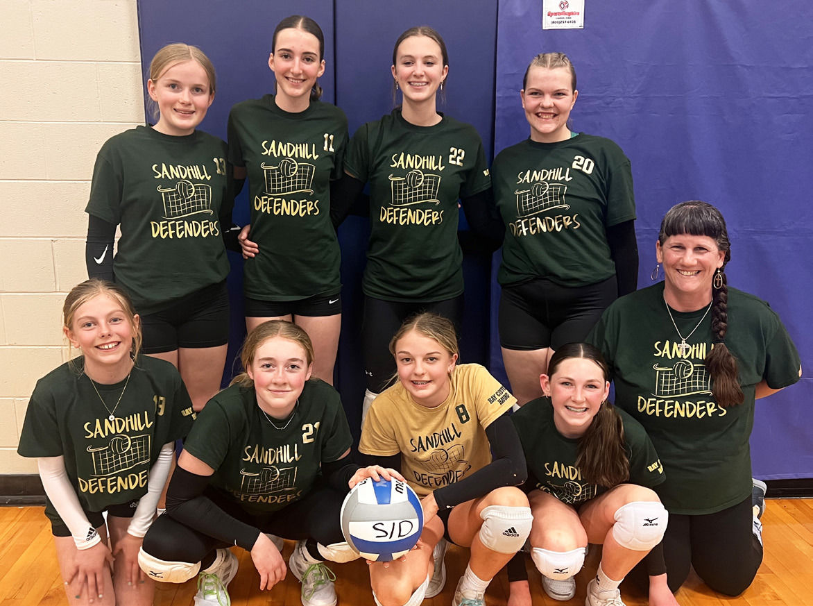 Back l-r: Whytlea Cooley (Stapleton), Abigail Gracey, Josie Morrow (Thedford), Maci Walz. Front: Kendall Phipps, Kassidy Cheever, Kaisley Phipps, Breckyn Burney, Coach Barb McIntosh. photo