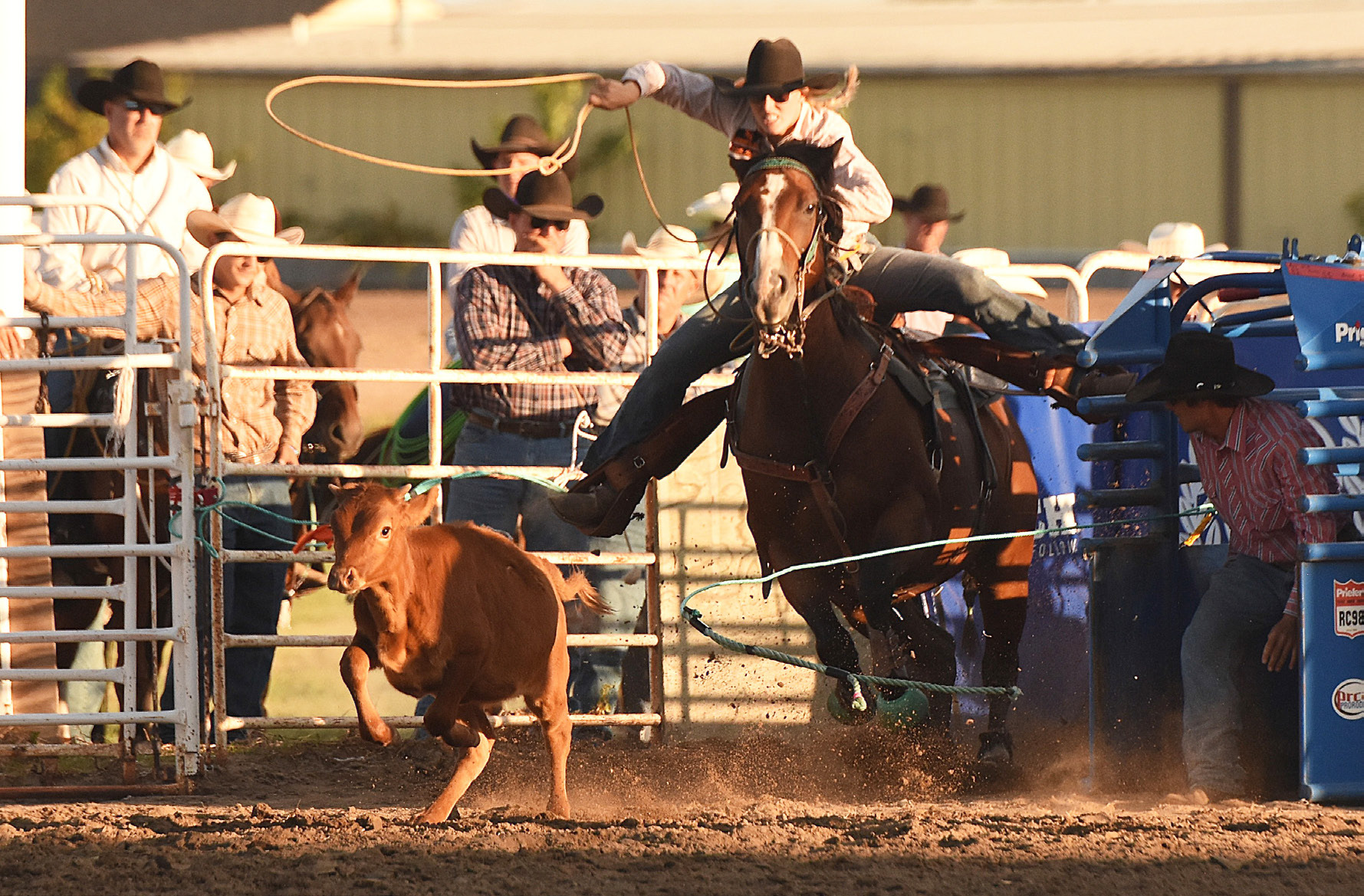 Brittni Bradley competing in the breakaway at the Mid-States Rodeo Finals during the first round. Steve Moseley