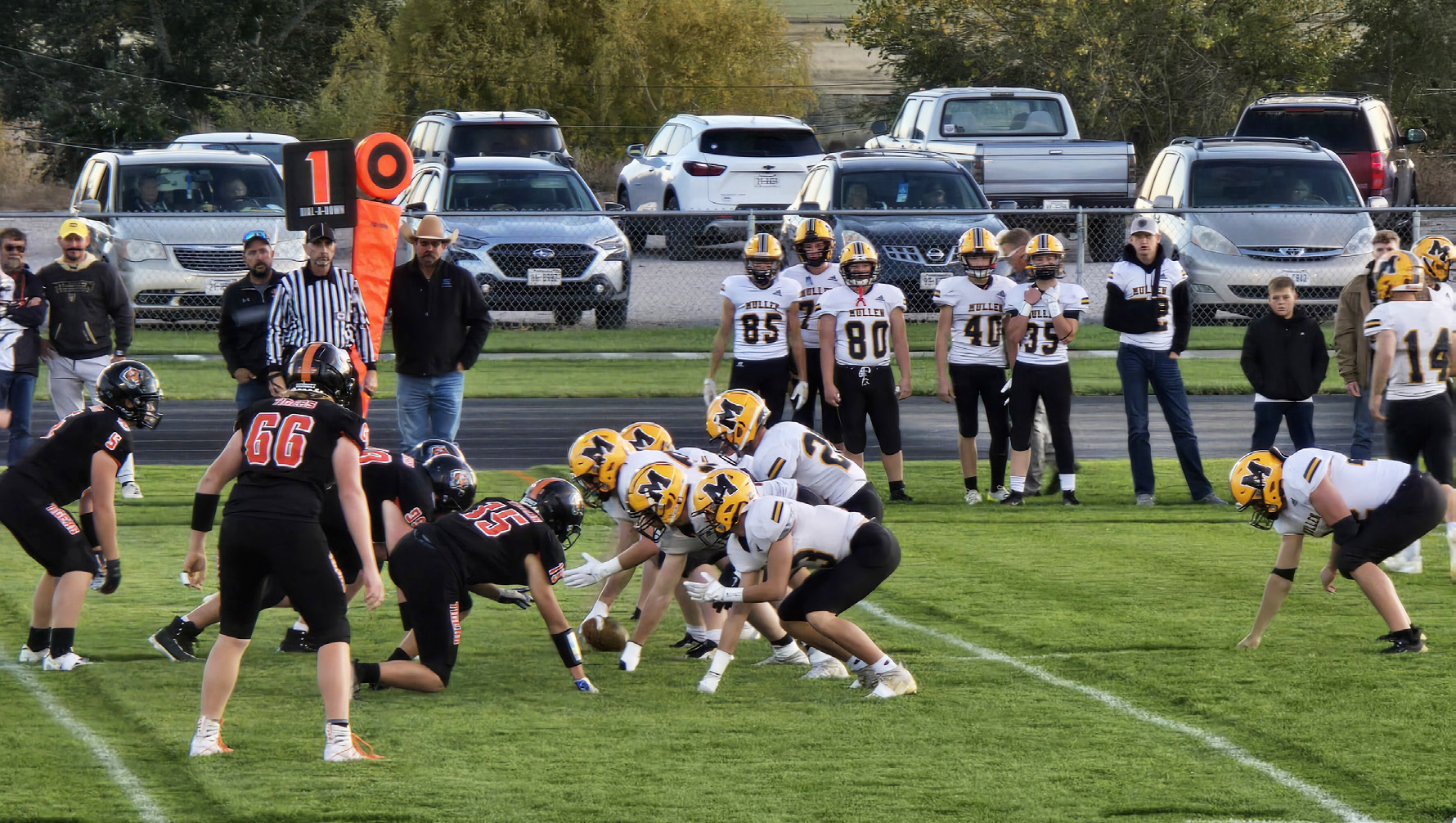 The Bronco offense in action at Bayard last Friday. Kris Forsen