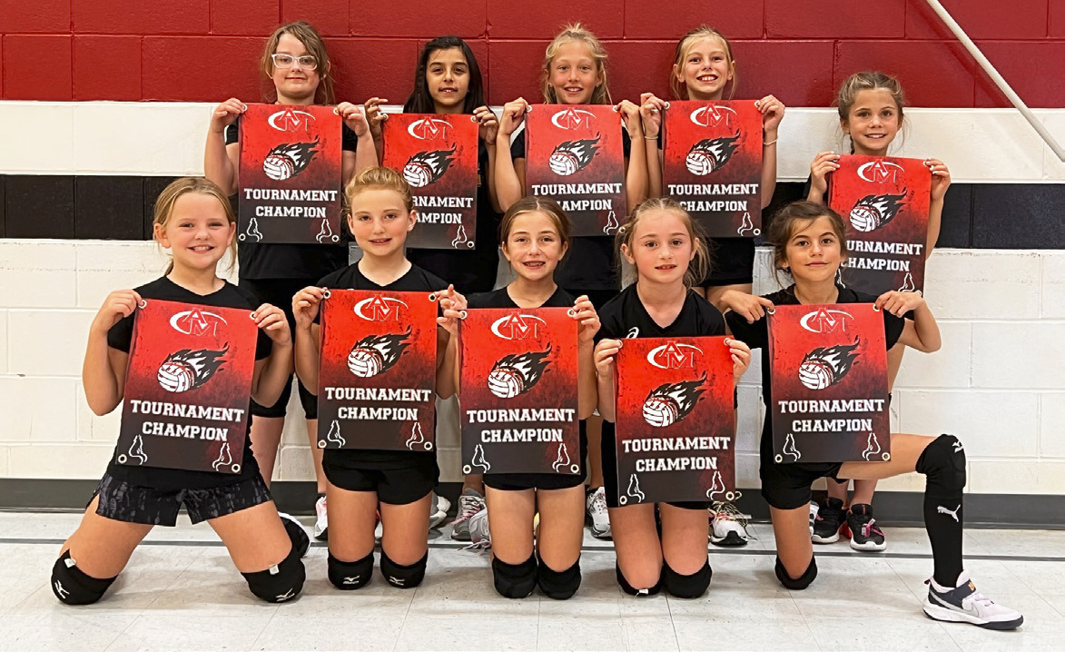 The Mullen 3rd/4th grade volleyball team won the Anselmo-Merna Tournament on Saturday, Oct. 21, by winning against Elm Creek, Sandhills/Thedford and Broken Bow. They are pictured, back l-r: Taylor Cash, Mia Roman, Emri Dent, Kendall Phipps, Abbigail Mundorf. Front: Ella Walz, Elle Gracey, Lillian Ericksen, Avery Vinton, Finley Mundorf. Jordyn Phipps