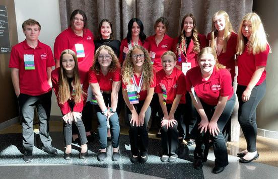 Mullen FCCLA members at state, back l-r: Kyle Finney, Mia Flores-Green, Ashlyn Simonson, Fayth Brown, Medora DeNaeyer, Jadyn Andersen, Sydnee Cheever, Keragan Welch. Front: Maggie Haesler, Corynn Corbin, Riley Hegland, Audrabell Werth, Mia Walz. courtesy photos