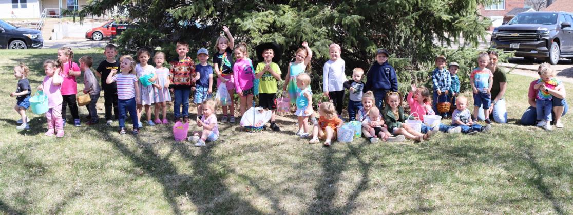 Over 30 kids preschool aged and younger attended the Easter Egg Hunt sponsored by the Mullen Commercial Club and Mullen High School National Honor Society last Wednesday morning, April 16. Gerri Peterson