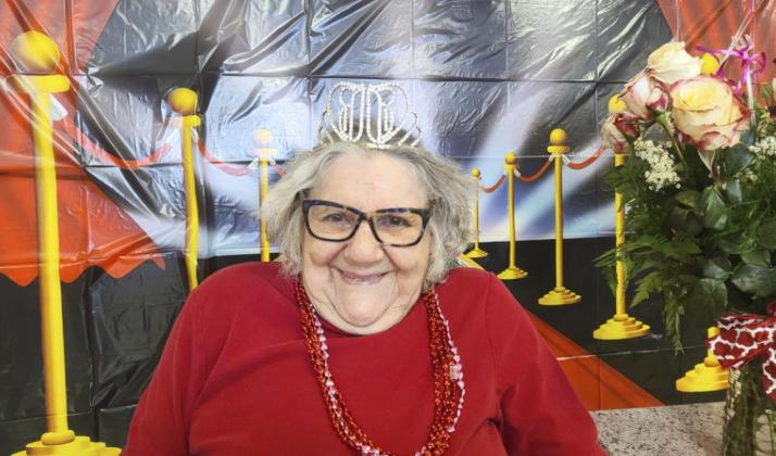 Florence Cooper posing for the Valentine’s Day photo shoot.