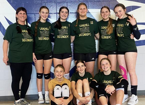 Back, l-r: Coach Barb McIntosh, Josie Morrow, Jenna Donohoe, Kaley Rasmussen, Brynn McCully, Emma Ray. Front: Kaisley Phipps, Abby Gracey, Emerson Thorberg.