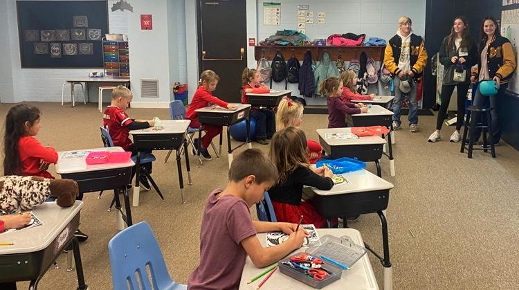 The Mullen High School National Honor Society members visited the Mullen Elementary classrooms on Oct. 26 for Red Ribbon Week. The students were invited to wear red that day. The Red Ribbon Campaign is the largest drug-abuse prevention campaign in the United States.