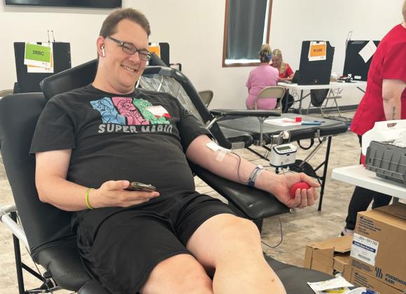 Jim Hessin at last week’s blood drive. Gerri Peterson