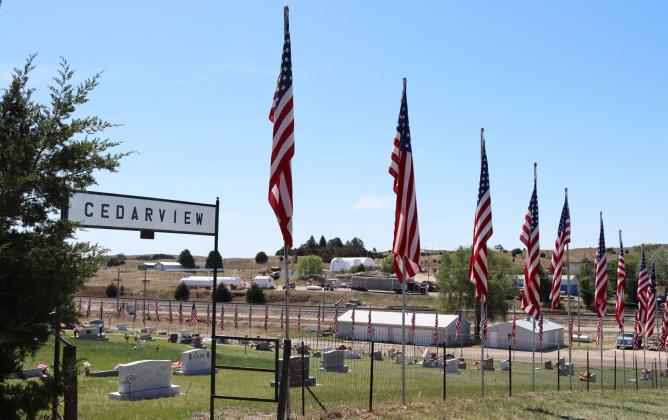 Flags fly at Cedarview Cemetery for Memorial Day