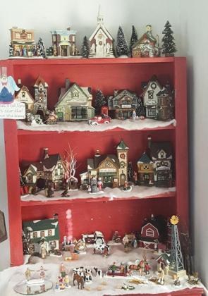 Setting up Nan’s Christmas village