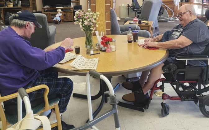 Joe Finney and Stan Boyer getting ready for Bingo.