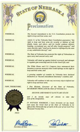 Nebraska designated as a ‘Second Amendment Sanctuary State