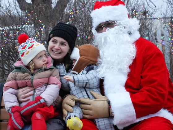 Mom Shelby Mauler was the only one who would smile for the cameras - Aven gave Santa quite the look and Vincent wanted out of there!