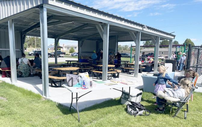 The Mullen Alumni Market event set up at the Village of Mullen Swimming Pool Park pavilion last Saturday. Barb McIntosh