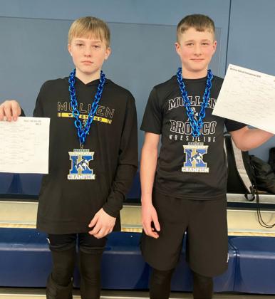Gus Wingebach (left) and Cylas Dent both won their weight classes in Kearney. Steven Dent