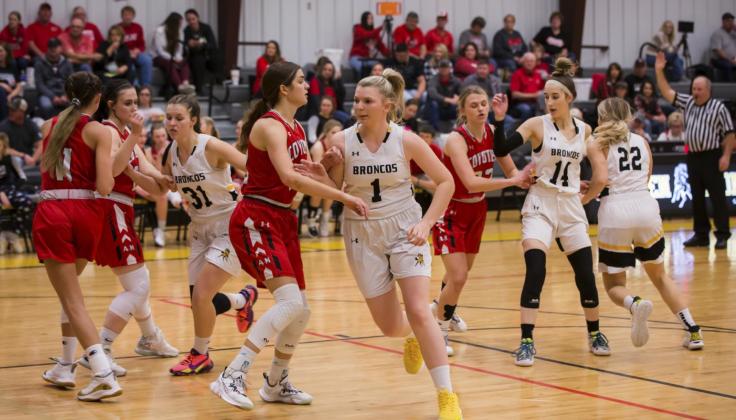 Mullen Bronco basketball action