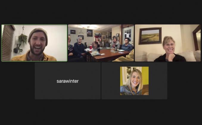 A screenshot from the Mullen Book Club’s Zoom with “Zoo Nebraska” author Carson Vaughan last week. Nicole Hoffmann