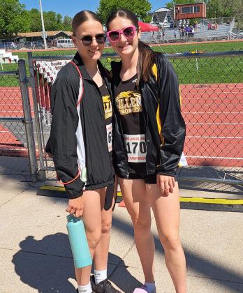 Mullen eighth graders Brynne McCully (left) and Jenna Donohoe qualified for the all class Junior High State Track Meet held in Gothenburg on May 11. Brynne competed in the 100, 200 and 400 and Jenna competed in the 100 hurdles. Traci McCully