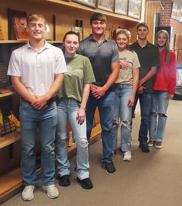 Homecoming candidates, l-r: Alex Werner, Trinity Marks, Tate Kvanvig, Hayley Donohoe, Cayden Hampton, Sydnee Cheever. Mike Kvanvig