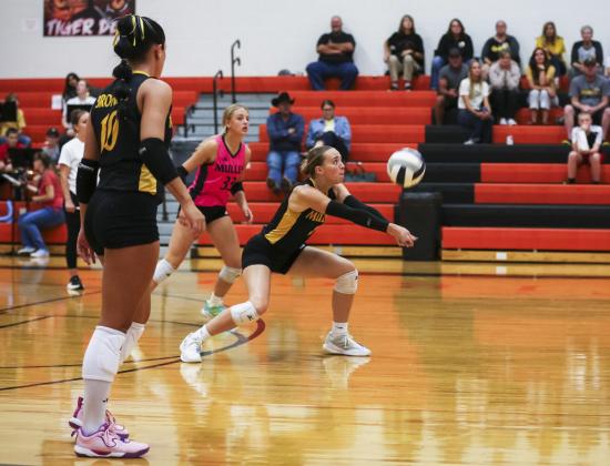 Harper Andersen with a dig last week at Bayard. Megan Andersen