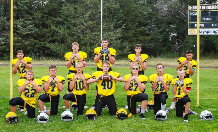 The Mullen Junior High football team is 4-1 and has one game left, a home game next Monday, Oct. 6 vs Hyannis. Pictured back l-r: Colin Connealy, Justin Kraus, Cort Cox, Brandt Mundorf, Gunner Brown. Front: Carson Hegland, Bronx Burney, Teal Peterson, Hayden Deibler, Collin Donohoe, Cooper Cash, Weston Ourada.