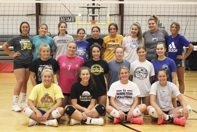 MHS Volleyball, back l-r: Mercedes Garner, Isabell Hoyt, Allie Boyer, Brooke Williams, Maggie Haesler, Fayth Brown, Keragan Welch, Mia Flores-Green, Medora DeNaeyer. Middle: Lauren Schoonveld, Jadyn Andersen, Izabella Brown, Malia Oltmer, Erika Massey, Ashlyn Simonson. Front: Taylor Svoboda, Jordyn McDowell, Alli Loughran, Shelby Welsh. Not pictured: Kierstin Pike.