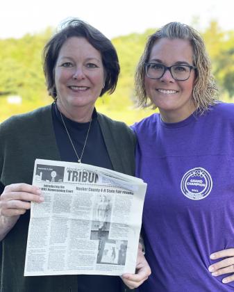 Heidi Piccini took her Tribune on a road trip to Massachusetts in September. She’s pictured with her stepdaughter, Tara at her home in Templeton.